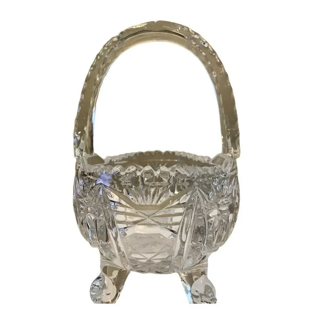 Crystal Clear 24% Lead Crystal Footed Basket Made